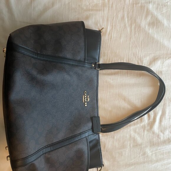 Coach NWOT leather logo diaper bag/baby bag/purse - dark brown - Picture 5 of 11